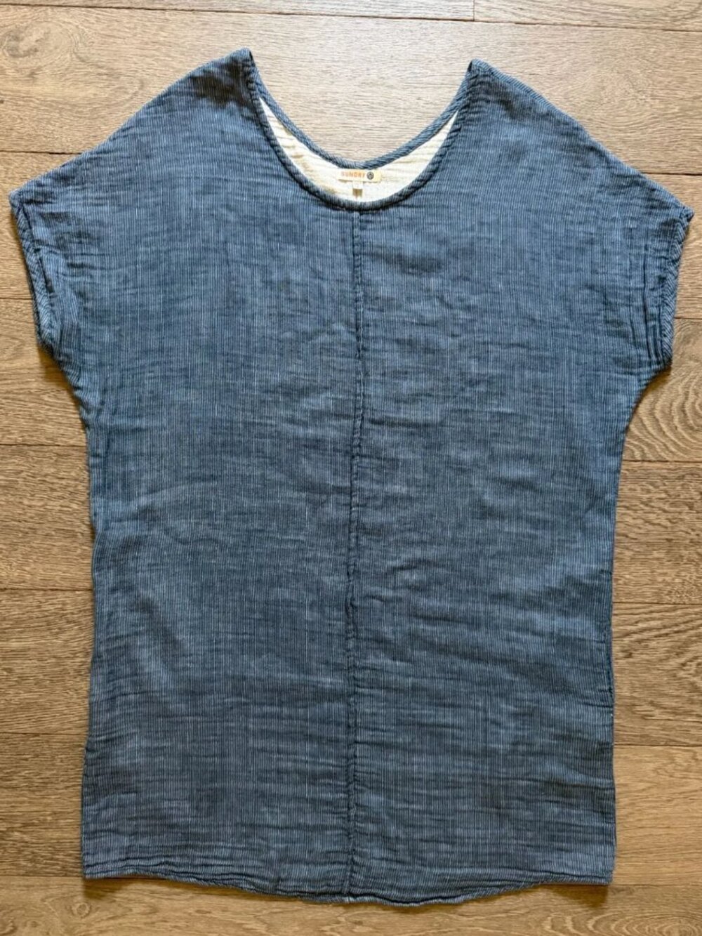 Sundry  Double Gauze Blue Pinstriped Tunic Size 2